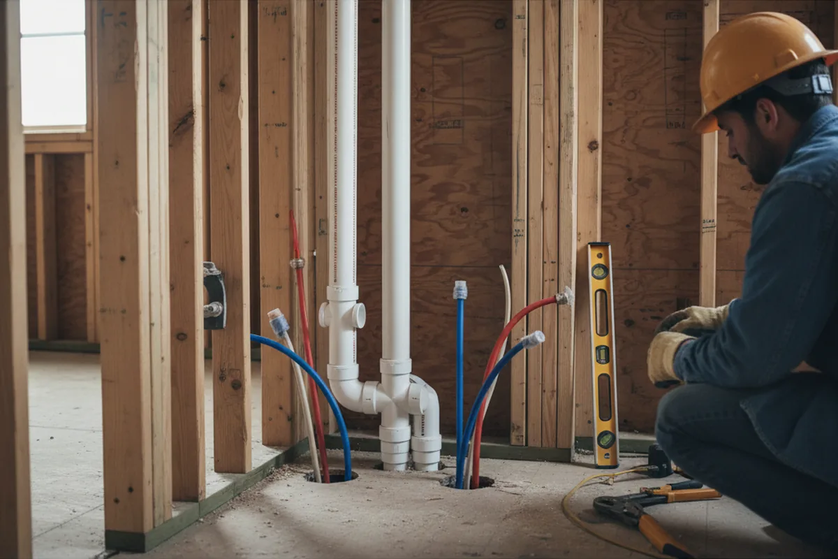 Drain and supply rough-in during Leak Detection in Lynn