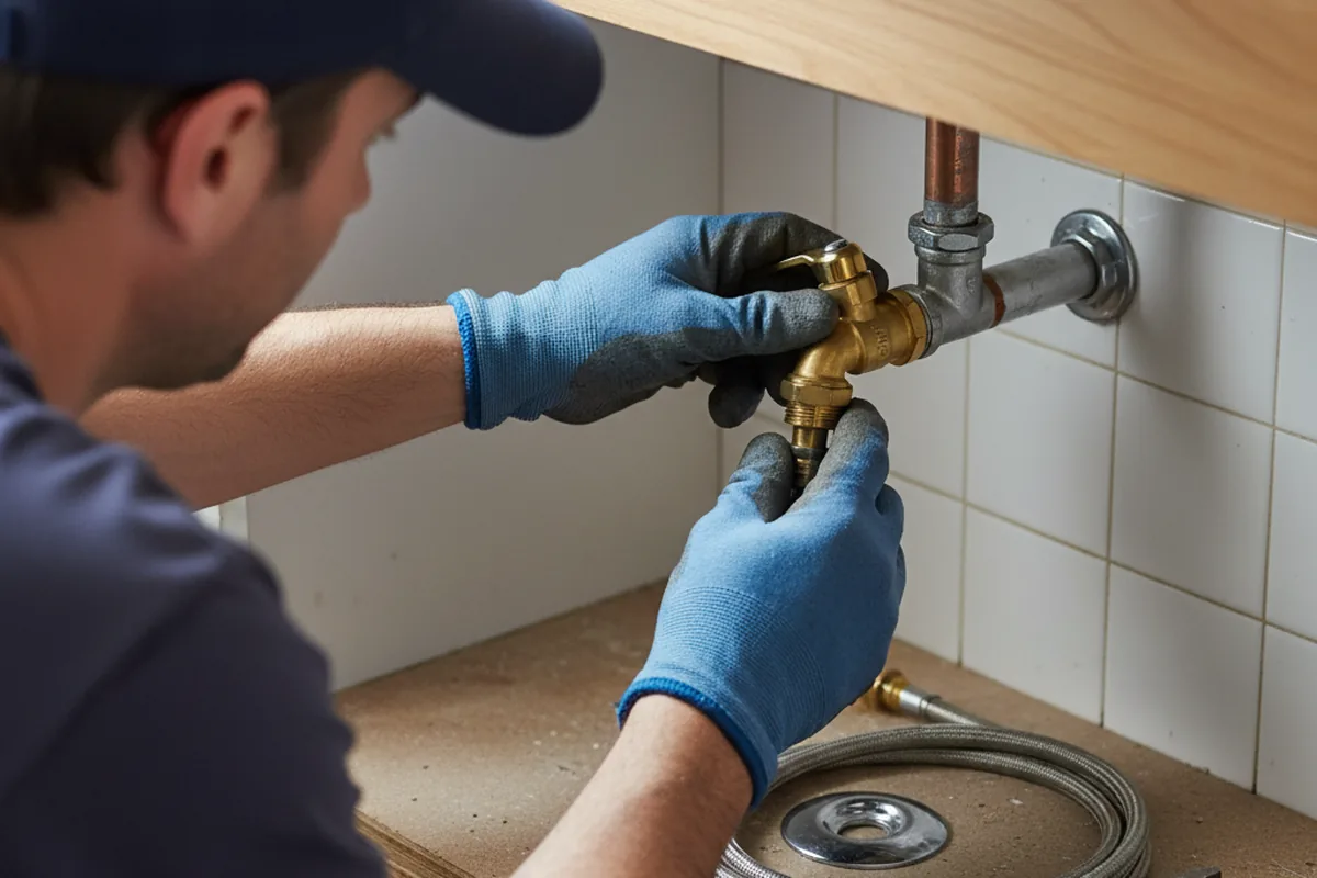 Shutoff valve and fitting work during Burst Pipe Repair in Lynn